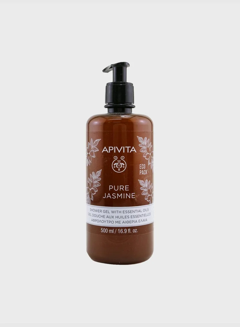 Apivita Pure Jasmine Shower Gel with Essential Oils - Ecopack