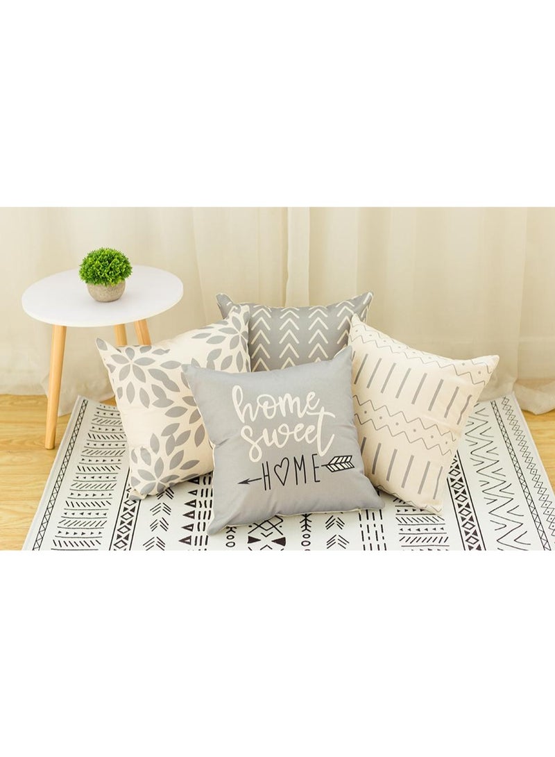 Bukela Throw Pillow Cover, Fall Decor for Home, Modern Sofa Throw Pillow Cover, Decorative Outdoor Linen Fabric Pillow Case for Couch Bed Car 45x45cm Set of 4 - Image 2