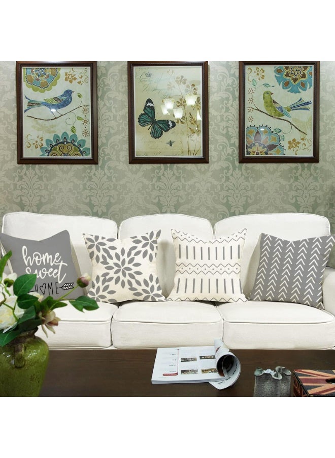 كيلا غطاء وسادة زخرفية، ديكور خريفي للمنزل، غطاء وسادة عصري للأريكة، غطاء وسادة من قماش الكتان للأماكن الخارجية، للكنبة أو السرير أو السيارة، 45x45 سم، طقم من 4 - Image 5