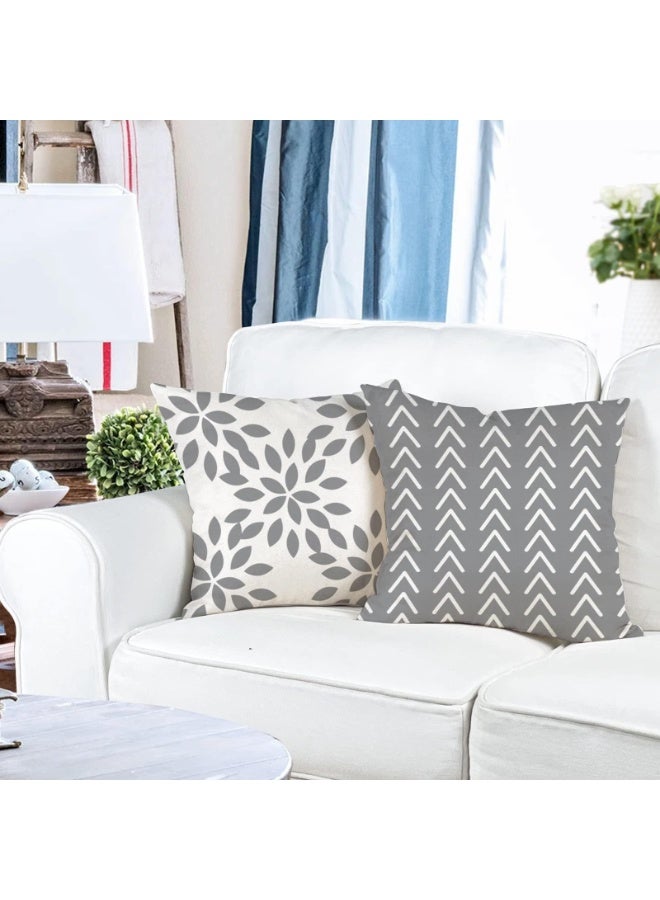 كيلا غطاء وسادة زخرفية، ديكور خريفي للمنزل، غطاء وسادة عصري للأريكة، غطاء وسادة من قماش الكتان للأماكن الخارجية، للكنبة أو السرير أو السيارة، 45x45 سم، طقم من 4 - Image 3