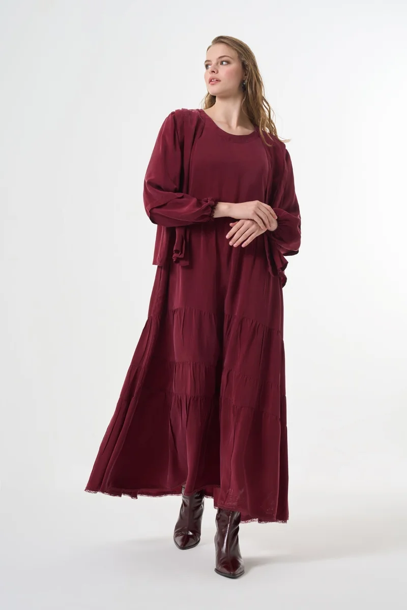 MissWhence  Silk flare skirt Plus size Dress with Jacket - Black for Women | Best Price UAE