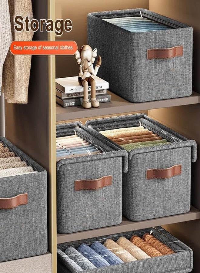 HIMART Storage Boxes,bin,basket with Handles Foldable Storage Baskets for Organizing Toys Books Shelves, Closet Large Storage Box with Handles with lid (pack of 1) - Image 5