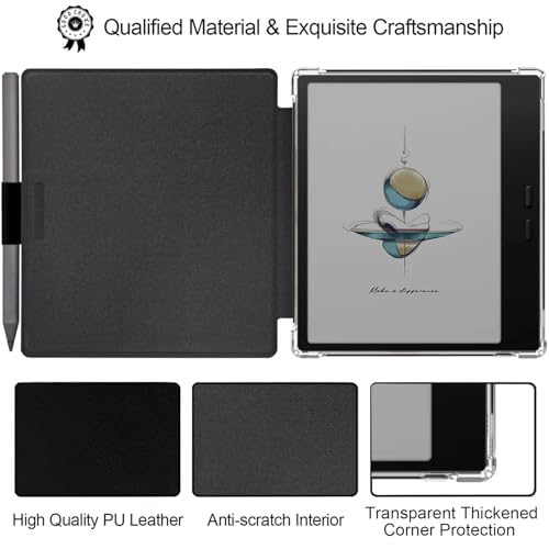 GOVTVA Pen Holder Case for Onyx Boox Go Color 7 (Gen 1/2, 2024/2025) / Boox Go 7 Ultra-Thin Enhanced Auto Sleep/Wake Cover with Transparent TPU Back & Magnetic Closure (Black) - Image 3
