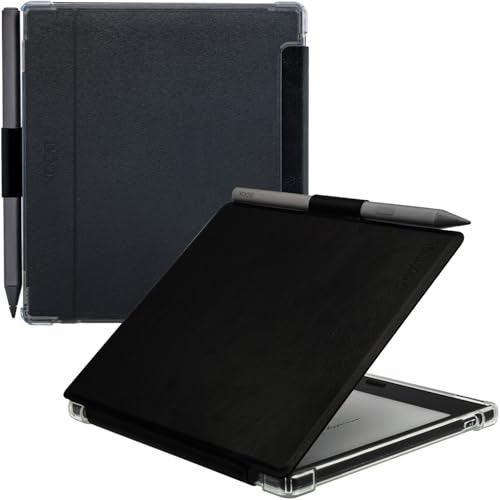 GOVTVA Pen Holder Case for Onyx Boox Go Color 7 (Gen 1/2, 2024/2025) / Boox Go 7 Ultra-Thin Enhanced Auto Sleep/Wake Cover with Transparent TPU Back & Magnetic Closure (Black) - Image 1