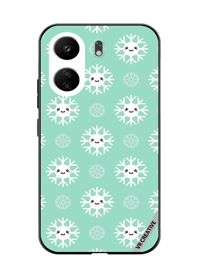 VR CREATIVE Protective Case Cover For Xiaomi Redmi 13C Cute And Happy Snowflakes Characters Design Multicolour - Image 1