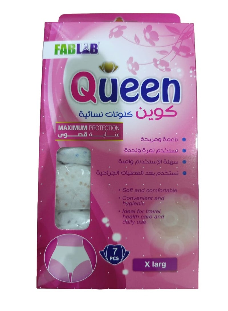 Queen Women's Panties For Menstruation Postpartum And Sports One-Time Use 7 Pcs - XL 