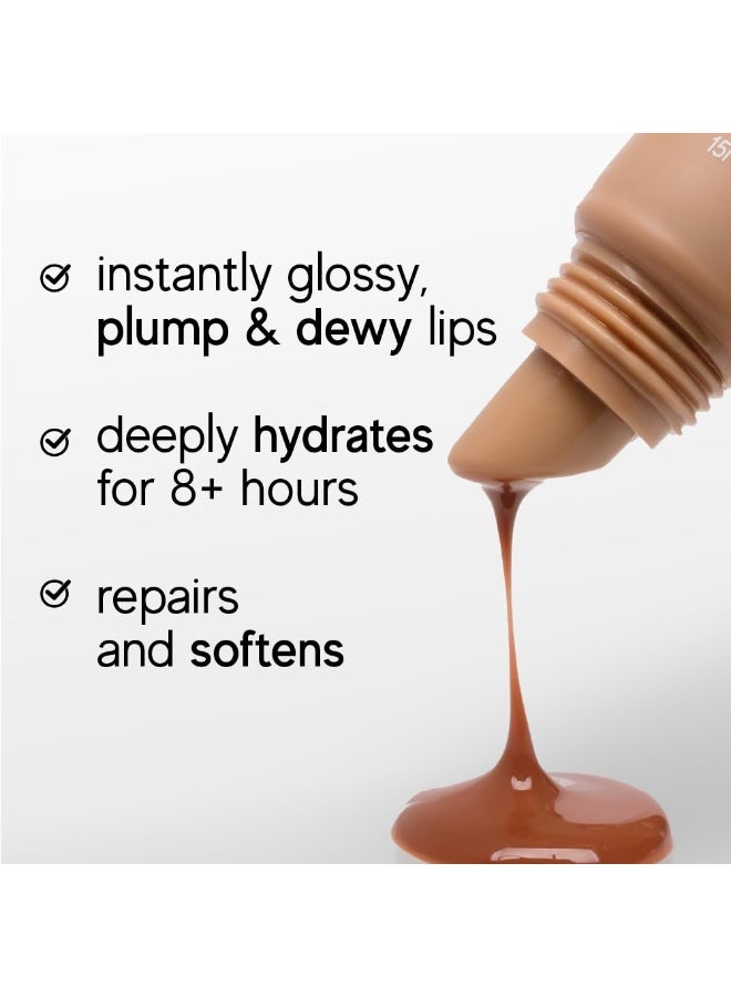 indē wild Dewy Lip Balm | Hydrating & Plumping | Lasts 8+ hours | Nude & Non-Sticky | With Natural Desi Ghee, Peptides, Hyaluronic Acid & Shea Butter | Korean Formulation - Image 4