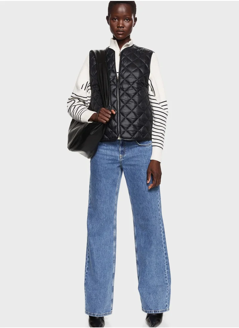MANGO Zip Through Quilted Gilet