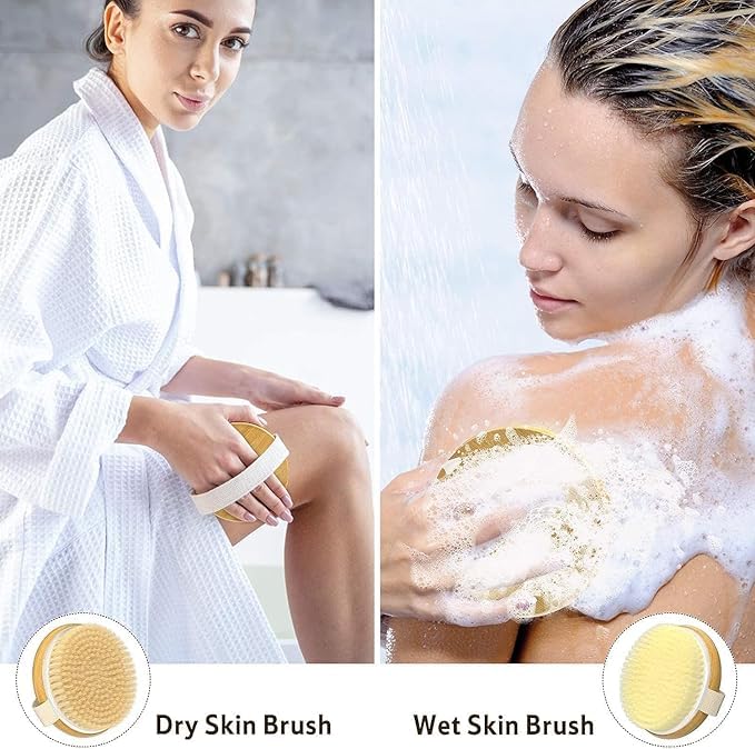 SHOPECOM Wooden Bath Brush for Dry brushing Wooden Shower Brush Body Exfoliator Dry Brush Bath Brush for Cellulite and Lymphatic, Improve Circulation, Stop Ingrown Hairs(1pc) - Image 5