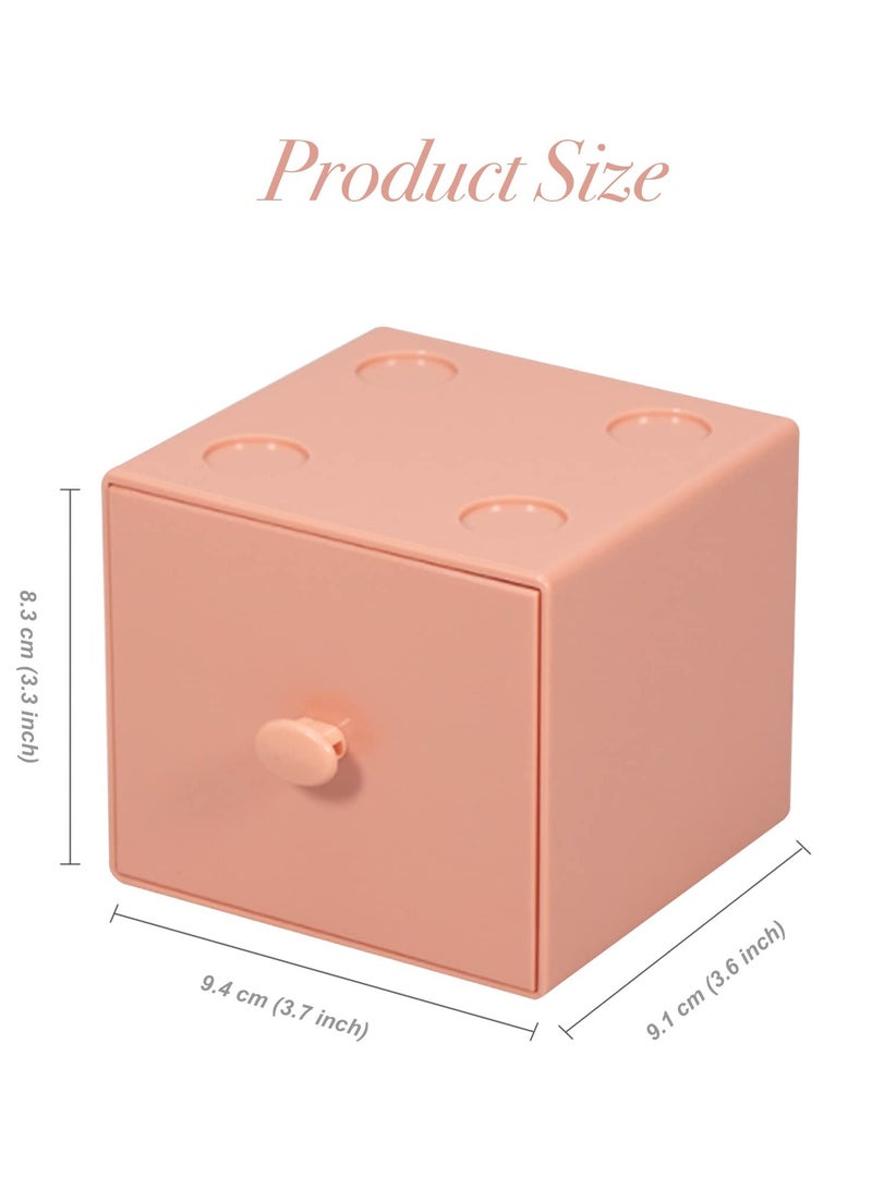 SYOSI 2 Pcs Storage Box Desktop Office Table, with Drawers Tabletop Stackable Drawers Jewelry Organizer Tray Desk Storage Office Drawer Stackable Organizer Drawer Cosmetic Storage Basket - Image 2