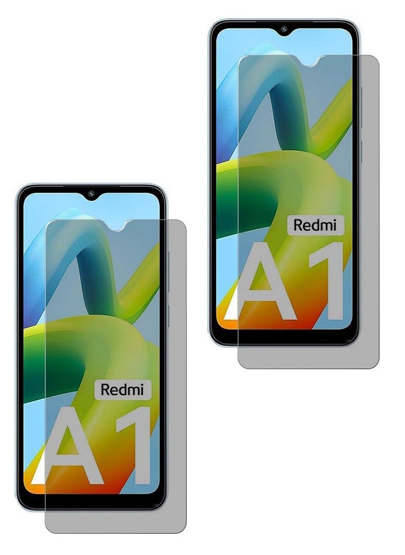 Super 2 Pieces Tempered Glass Screen Protector Anti-Spy Privacy Designed For Xiaomi Redmi A1 Full Screen Coverage And Bubble Free - Image 1