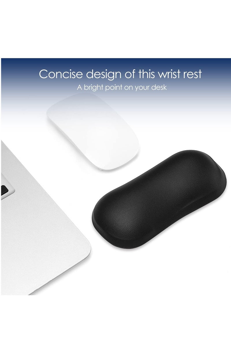 Wrist Support Mouse Wrist Rest Cute Gel Wrist Pad Soft Ergonomic Wrist Pillow Small Mat Relief Hand’s Pain with Anti-Slip Base for Office Home Computer Laptop Notebook Mouse Keyboard (Black) - Image 2
