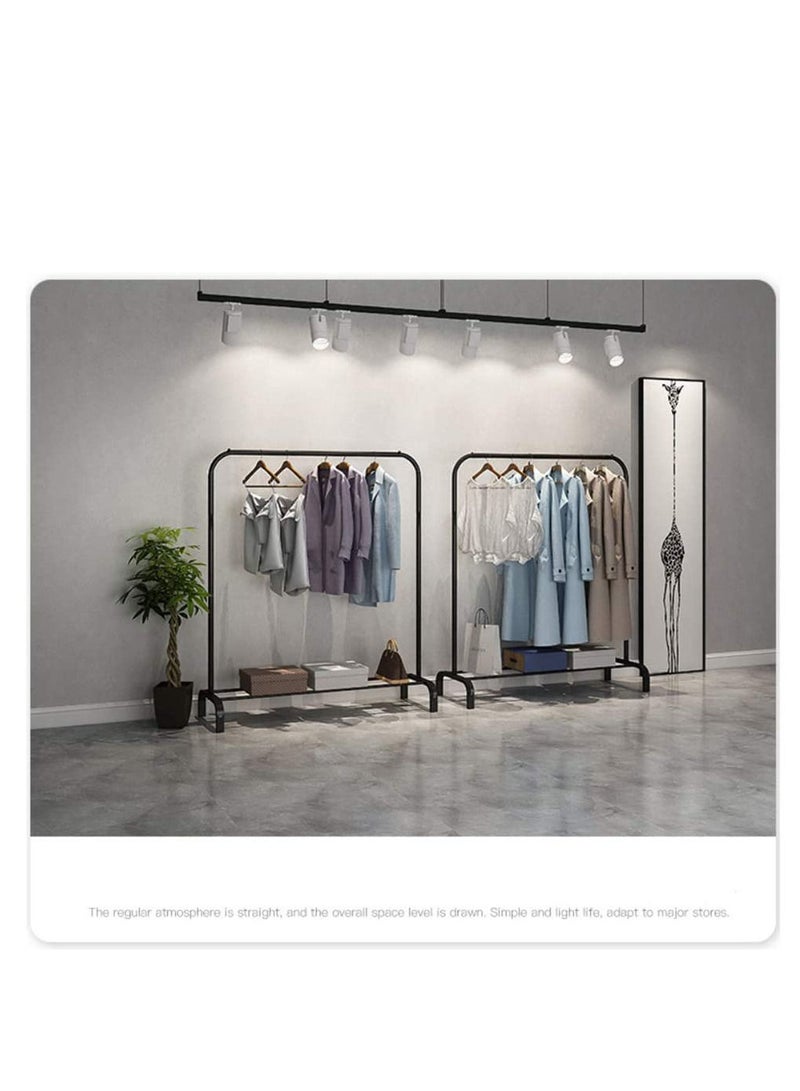 erorex CYY Clothes Rail Garment Rack with Shelves, Metal Cloth Hanger Rail Stand Clothes Drying Rack for Hanging Clothes, with Top Rod Organizer Shirt and Lower Storage Shelf for Boxes Shoes (White)  - Image 5