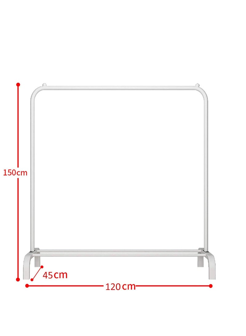 erorex CYY Clothes Rail Garment Rack with Shelves, Metal Cloth Hanger Rail Stand Clothes Drying Rack for Hanging Clothes, with Top Rod Organizer Shirt and Lower Storage Shelf for Boxes Shoes (White)  - Image 4