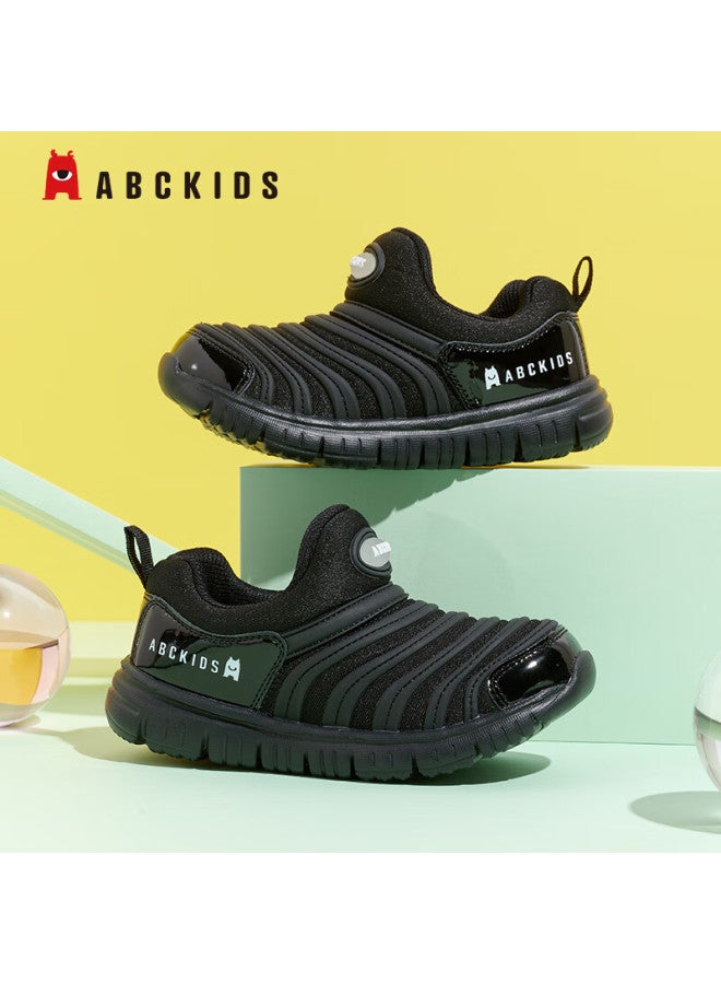 Abc Kids Toddler Slip-on Caterpillar Shoes Uni Baby First Walking Shoes Comfortable Easy-wear Running Shoes Black Size 26 - Image 1