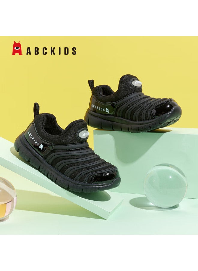 Abc Kids Toddler Slip-on Caterpillar Shoes Uni Baby First Walking Shoes Comfortable Easy-wear Running Shoes Black Size 26 - Image 2