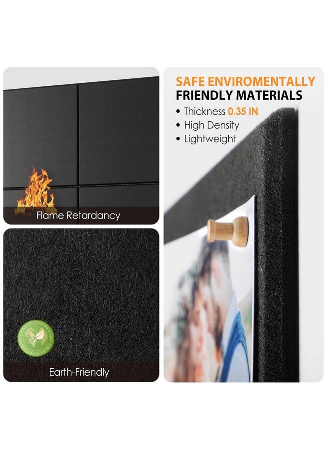 MaxGear Large Cork Board For Wall 47" X 35" Black Bulletin Board, 12 Pack Felt Wall Tiles With Pushpins, Cork Boards For Office Pin Board Tack Board Cork Boards - Image 2