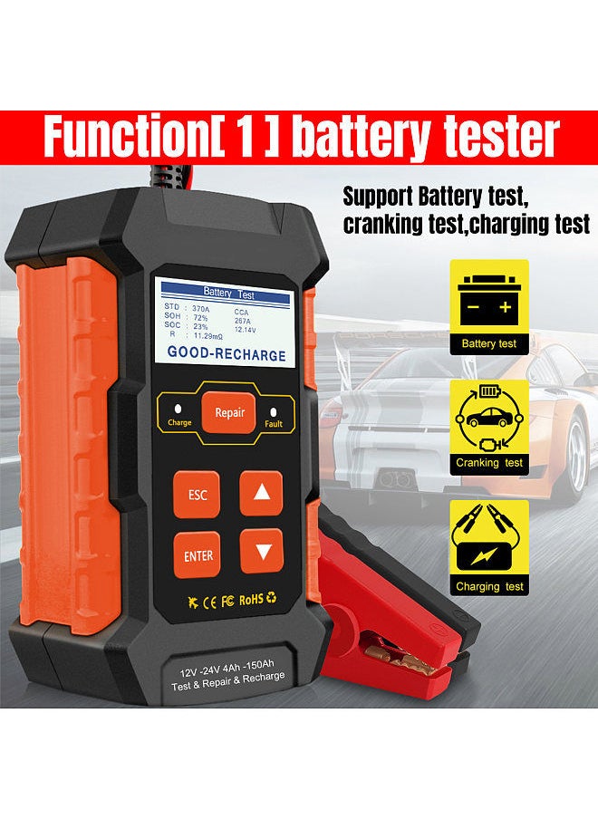 Konnwei - KONNWEI KW520 12V 24V Car Battery Tester Charger and Battery Repairing Tool 3 in 1 Diagnostic Scanner 100-2000CCA Battery Tester - Image 1