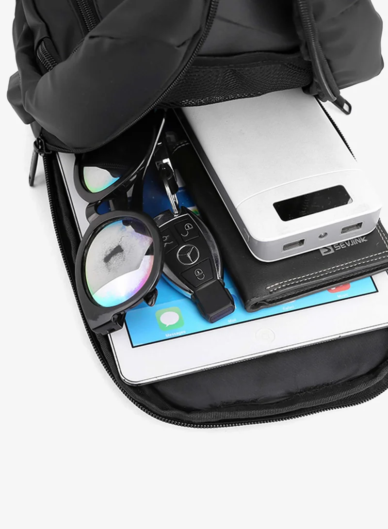 Hike Blue Crossbody Sling Bag Synthetic Water Resistant Unisex Small Shoulder Bag with Built in USB Port for Business Travel Outdoor Shopping, HK2032, BLue  | Best Price UAE