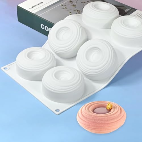 mostsom Silicone Molds for Baking NonStick Candy Chocolate Cookie Mini Soap Pudding Jello Muffin Dog Treats Ideal for Cupcakes Ice Cubes and Jelly Mold C_ Spiral Circles - Image 1
