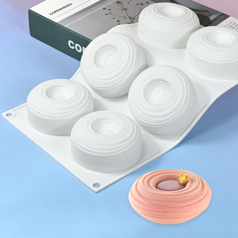 mostsom Silicone Molds for Baking NonStick Candy Chocolate Cookie Mini Soap Pudding Jello Muffin Dog Treats Ideal for Cupcakes Ice Cubes and Jelly Mold C_ Spiral Circles - Image 2