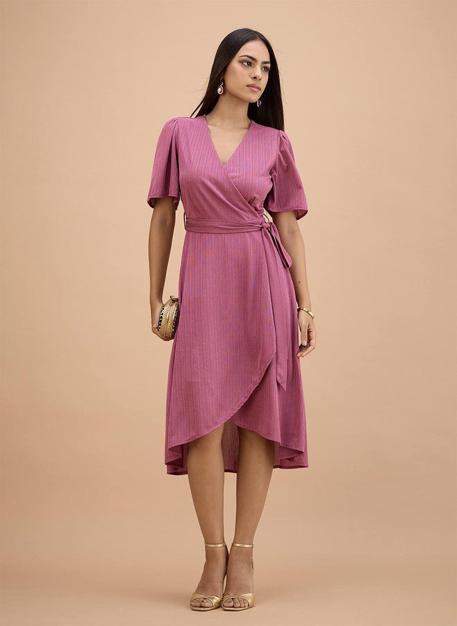 SALT ATTIRE Puff Sleeve Midi Dress - Image 1