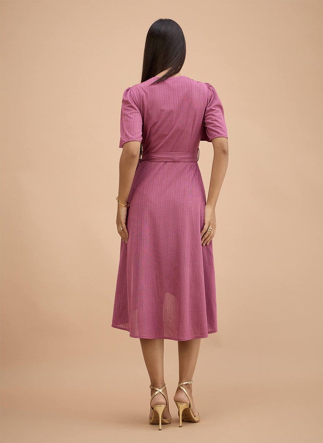 SALT ATTIRE Puff Sleeve Midi Dress - Image 4