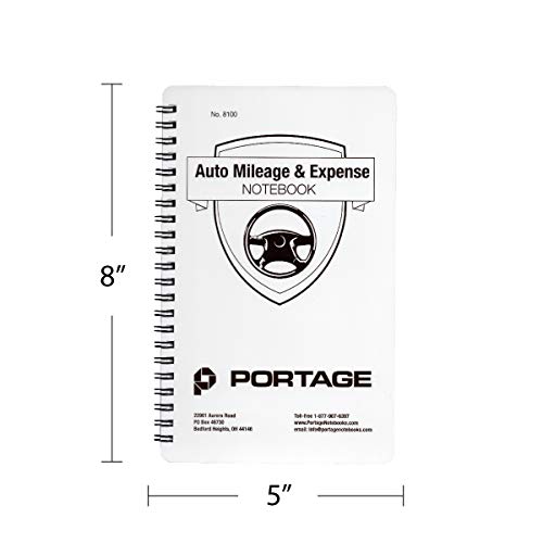 Portage Auto Mileage & Expense Notebook – Vehicle Mileage Log, Miles Log Book to Track Over 400 Rides or Sessions, Track Odometer for Business Driving or Rideshare Apps – 5 x 8 Inches, 60 Pages (Pack of 1) - Image 5