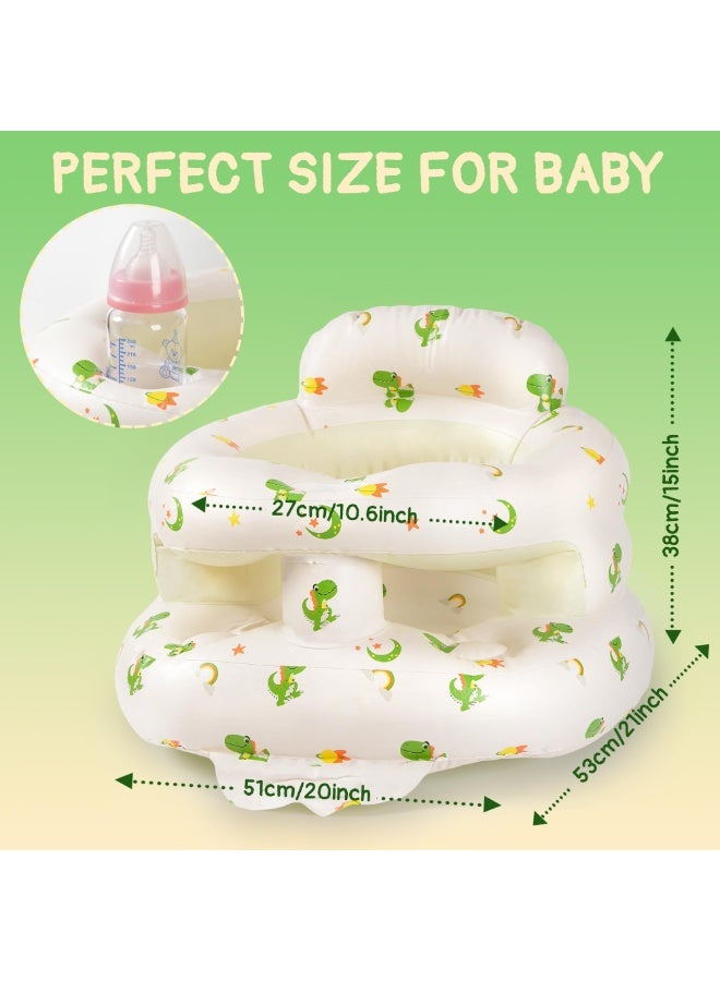 OSHIMA Baby Inflatable Chair, Inflatable Seat for Babies 3-36 Months, Infant Inflatable Chair, Built In Air Pump Blow Up, Learning Sit-Up Seat for Infants 3 Months & Up (Dinosaur) - Image 3