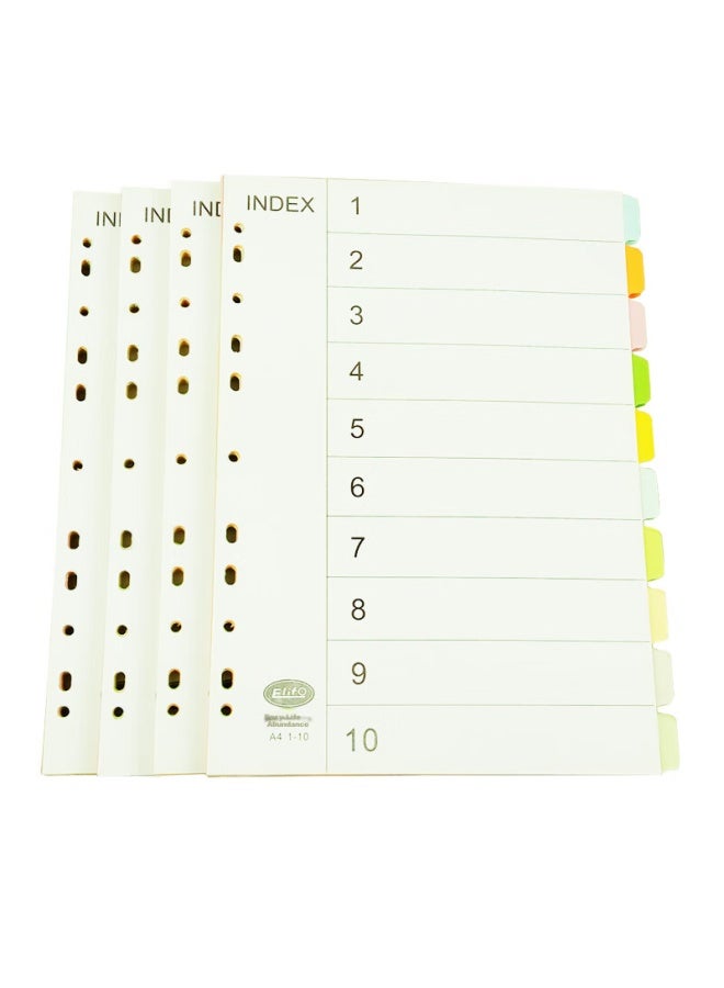 elifo Yili Feng, Page Separators, Index Dividers, Classification Paper, Index Paper, Loose-leaf Paper, Paper Plastic Digital English Three-hole Binder Specific, 10 Colors Page Separators 50 Sheets 1 Pack - Image 5