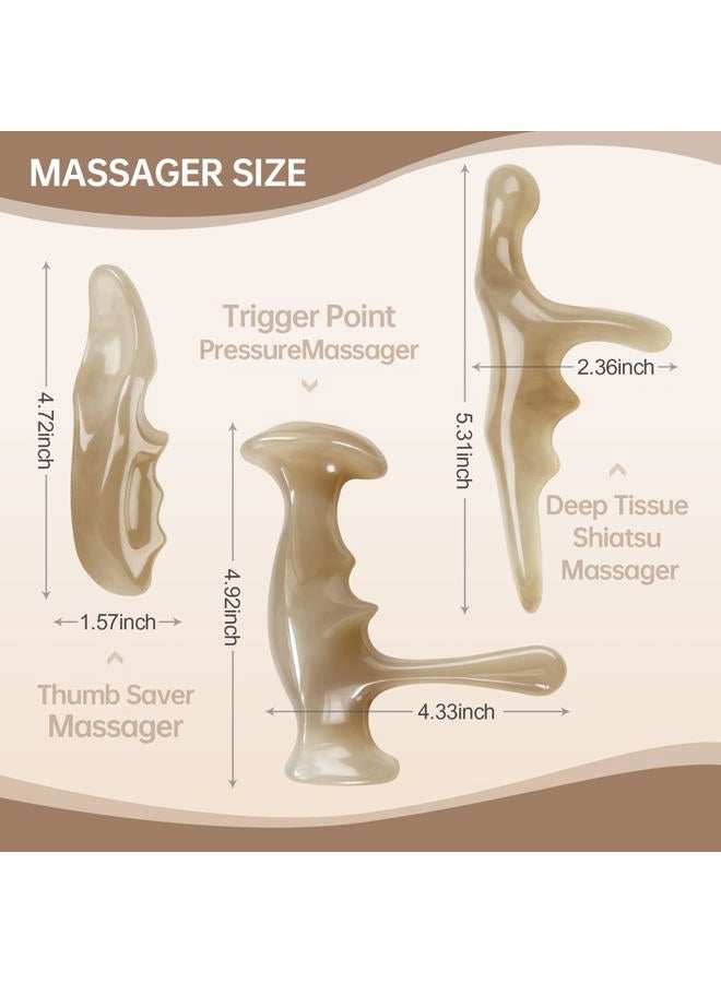 InfiniteRelax Manual Trigger Point Massage Tool and Thumb Saver for Full Body Deep Tissue Massage, 3Pcs Set - Image 2