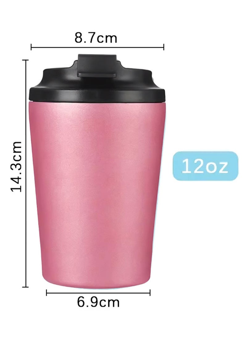 MIBRU 350mL Stainless Steel Coffee Cup, Leakproof Insulated Thermal Cup Car Coffee Cup Stainless Steel Vacuum Insulated Coffee Mug for Hiking, Camping & Traveling  - Image 2