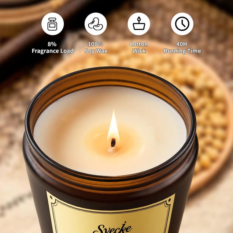 SVECKE Coconut Vanilla Scented Candles, 7oz Soy Wax Candle, Long Lasting Aromatherapy Jar Candle for Home, Scented Long Burning Candle Gift for Women and Men - Image 2