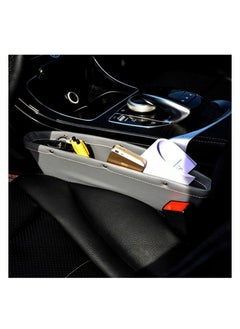 NOVOLAN NOVOLAN Car Storage Box Seat Gap Car Garbage Bin Car Mobile Phone Storage Box Bag Leather Storage, Space-saving, Attractive and Practical, Easy Installation, Large Convenient Storage 1 Pack (grey)  - Image 1