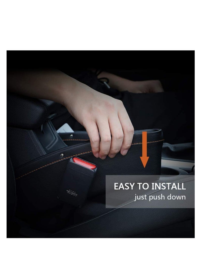 NOVOLAN - NOVOLAN Car Storage Box Seat Gap Car Garbage Bin Car Mobile Phone Storage Box Bag Leather Storage, Space-saving, Attractive and Practical, Easy Installation, Large Convenient Storage 1 Pack (grey) - Image 1