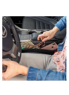 NOVOLAN NOVOLAN Car Storage Box Seat Gap Car Garbage Bin Car Mobile Phone Storage Box Bag Leather Storage, Space-saving, Attractive and Practical, Easy Installation, Large Convenient Storage 1 Pack (grey)  - Image 4