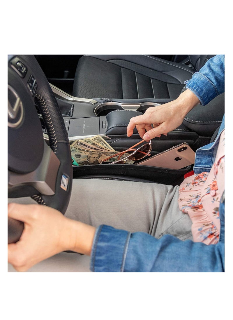 NOVOLAN - NOVOLAN Car Storage Box Seat Gap Car Garbage Bin Car Mobile Phone Storage Box Bag Leather Storage, Space-saving, Attractive and Practical, Easy Installation, Large Convenient Storage 1 Pack (grey) - Image 1
