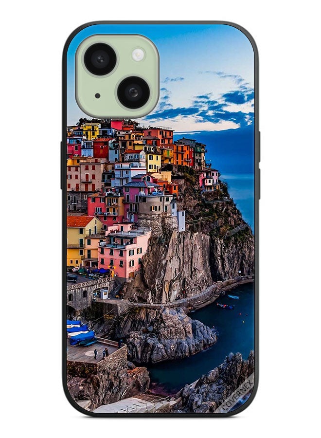 Covernex Protective Case Cover For Apple iPhone 15 Colorful Houses On The Sea - Image 1