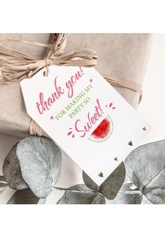 Generic Watermelon Thank You Gift Tags,Thank You Party Favor Tags,100Pcs 1st Happy Birthday Gift Tags with String,Sweet Watermelon Thank You Hanging Paper Tags for Party,Wedding,Baby Shower Favors  - Image 4