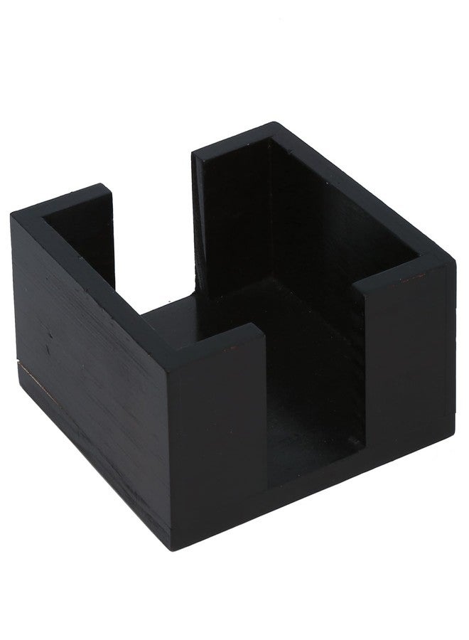 ثيريستي ستون حامل أكواب خشبي من ثيرستيستون بطلاء أسود، يتسع لأكواب مربعة مقاس 4 بوصات - Image 1