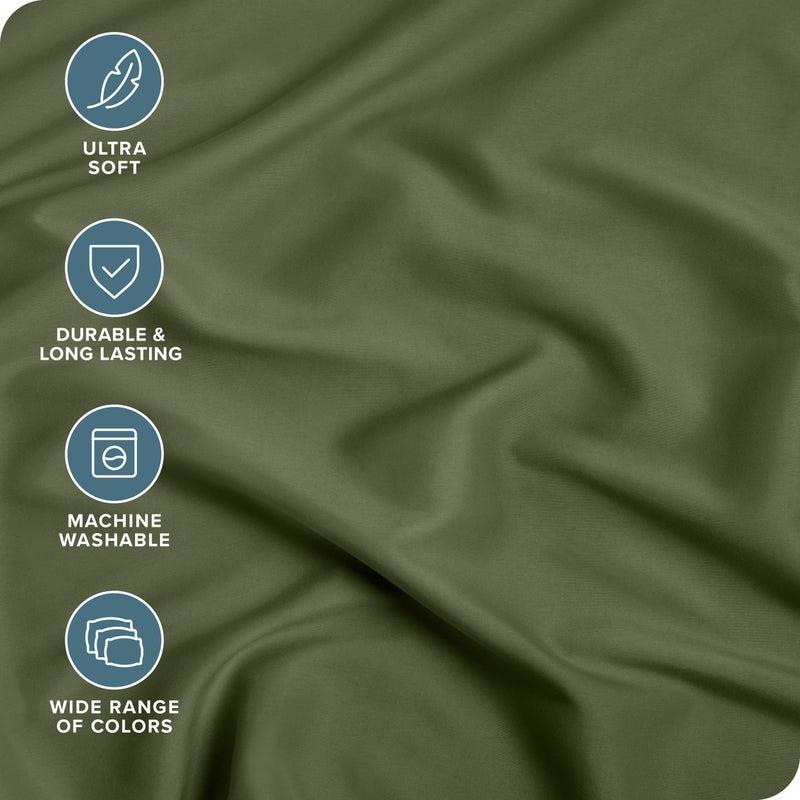 Bare Home 2-Pack Fitted Bottom Sheets Short Queen - Premium 1800 Ultra-Soft Wrinkle Resistant Microfiber - Deep Pocket (Short Queen  Cypress) - Image 2