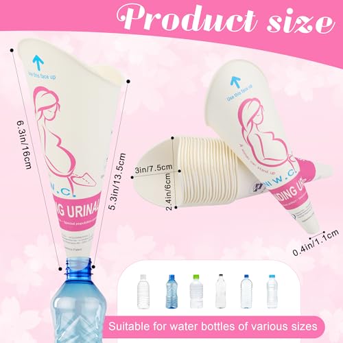 Luxiv 20 50 Pcs Disposable Female Urination Device, Portable Girl Urinal Funnel Women Outside Pee Cup Waterproof Paper Standing Pee Disposable Cup Female Urinal for Camping, Hiking (20) - Image 3