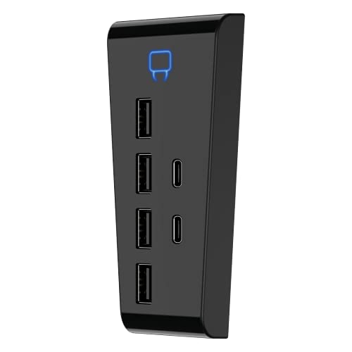Venom PS5 USB Hub - 6-Port - Includes 4 x USB 2.0 and 2 x USB Type C (PS5) - Image 1