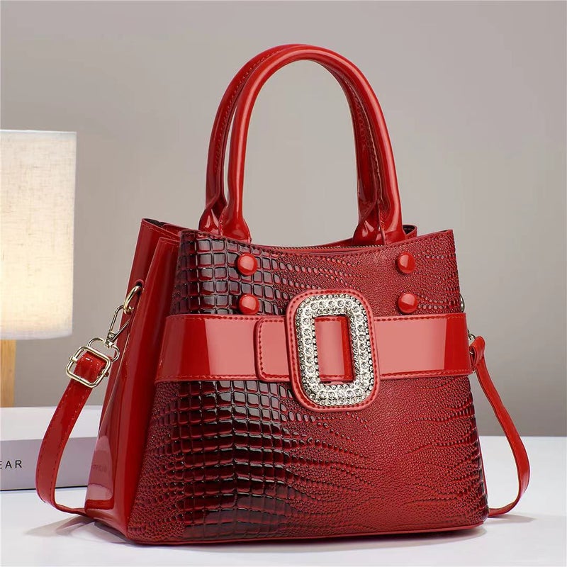 New Crocodile Pattern Simple Large Capacity Bucket Bag Women'S Handbag Retro Light Luxury Shoulder Crossbody Bag - Image 5