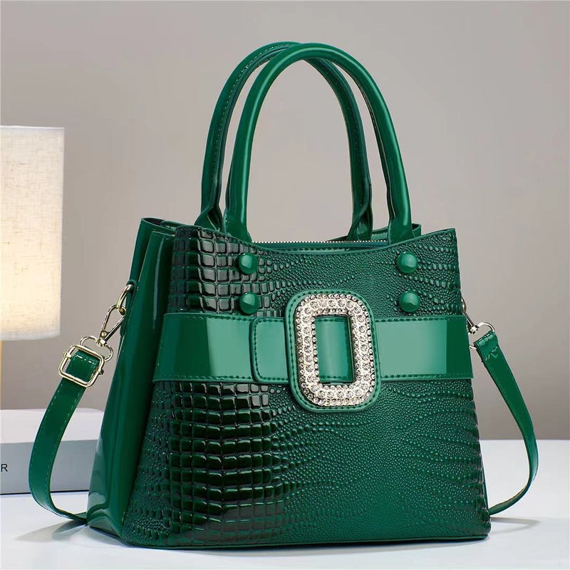 New Crocodile Pattern Simple Large Capacity Bucket Bag Women'S Handbag Retro Light Luxury Shoulder Crossbody Bag - Image 1