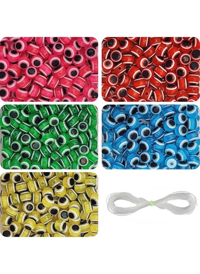 INDIKONB - INDIKONB Evil Eye Multicolour Small Round Beads 5mm for Jewellery Making - Protective Nazar Battu Batu Charms for Rakhi, DIY Crafts, and Accessories - Image 1