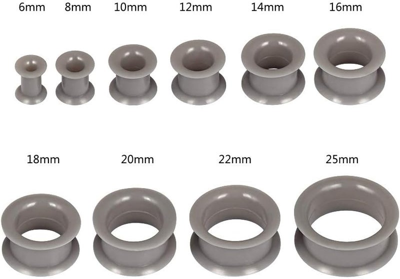 Oyaface 20 PCS Piercing Tunnel Set Soft/Hard Silicone Flesh Ear Plugs 2g-25mm Flexible Ear Stretching Gauge Expander - Image 2