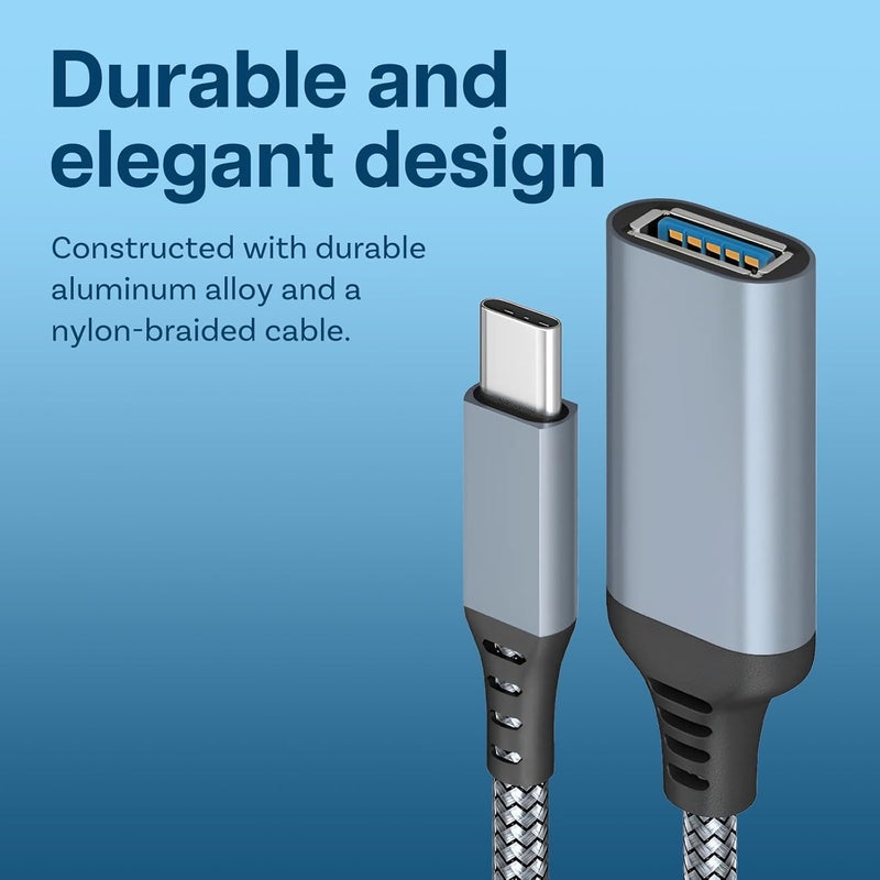 MMOBIEL USBC to USB Female OTG Adapter  TypeC to USB 30 5 Gbps Data Transfer  USBC Male to USB Adapter for iPhone 16 15 iPad MacBook ProAir Samsung Galaxy S25  S24  S23  S22 etc  Grey - Image 5
