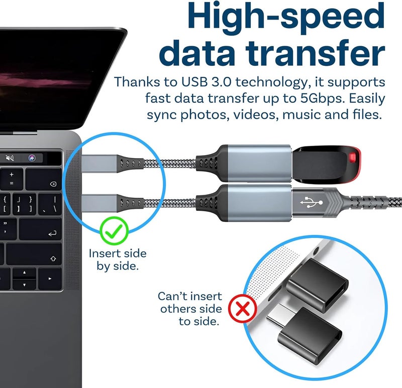 MMOBIEL USBC to USB Female OTG Adapter  TypeC to USB 30 5 Gbps Data Transfer  USBC Male to USB Adapter for iPhone 16 15 iPad MacBook ProAir Samsung Galaxy S25  S24  S23  S22 etc  Grey - Image 4