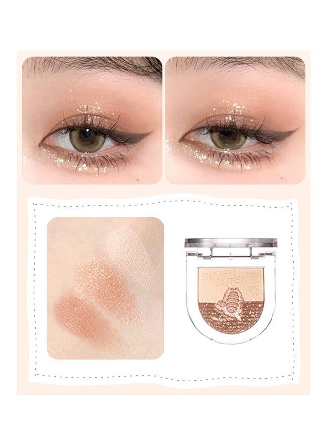 اكس اي اكس اي 3 ألوان لوحة ظلال العيون ولوحة الهايلايتر ، لوحة بودرة مكياج 3 في 1 ، ظلال عيون غير لامعة خالية من القسوة ، هايلايتر إضاءة لامعة لمظهر متوهج ، نيود # 01 - Image 2